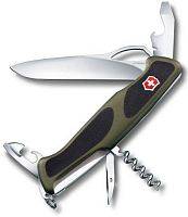 Боевой нож Victorinox Нож перочинныйRangerGrip 61 0.9553.MC4 130мм 11 функций чёрно-зеленый